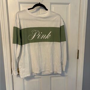PINK Victoria's Secret White Crew Neck Top